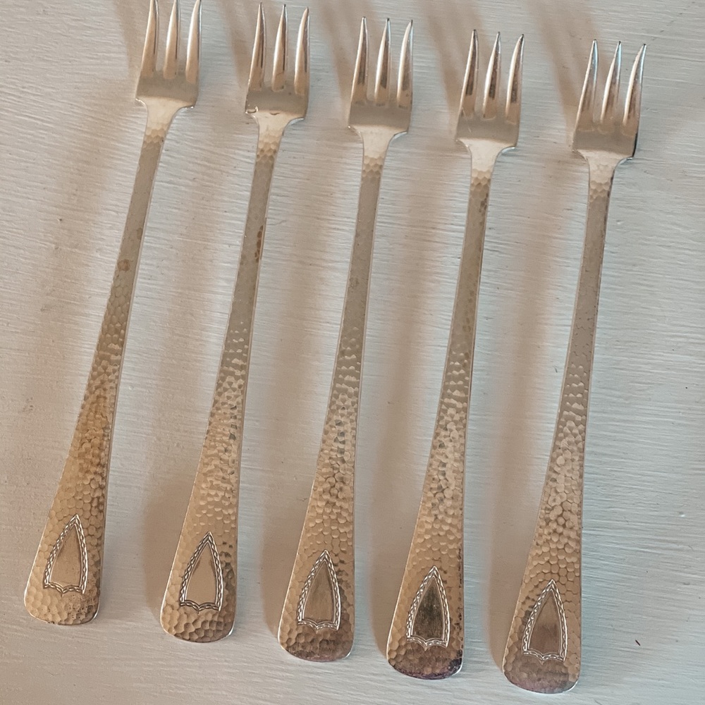 5 Antique Seafood/olive spoons